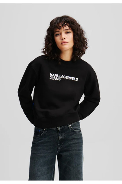 Karl Lagerfeld WOMEN'S BLACK COTTON HOODIE