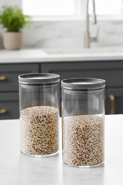 Paşabahçe 2 Li Breakfast Club Gri Kapaklı Kavanoz 795 cc 43736