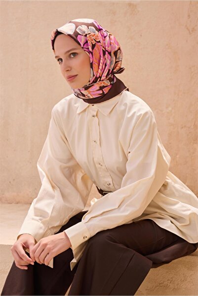 Belli Eșarfă de mătase cu model floral 4114D TWILL