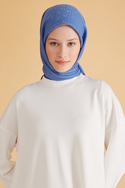 Belli GEOMETRİK DESEN VEYRA MAVİ EŞARP 2