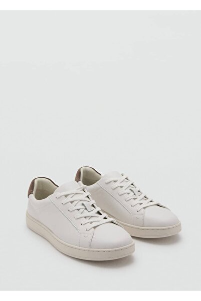 MANGO Man Kontrast parçalı deri spor ayakkabı