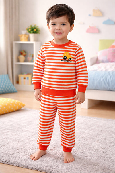 renkli diyar Boy's bottom top set 2 piece Fleece-Lined winter set