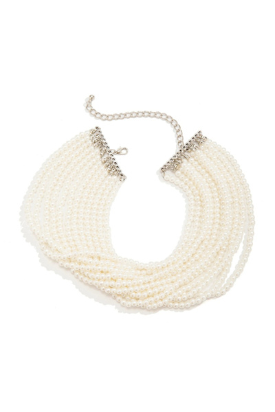 Eva Grace Κολιέ Alessandra, με πολυεπίπεδες πέρλες, σε vintage στυλ, τύπου choker