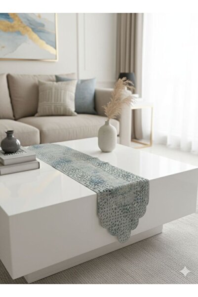 Diva Home Runner Laser Cut and Patterned Fabric Woven 35X135