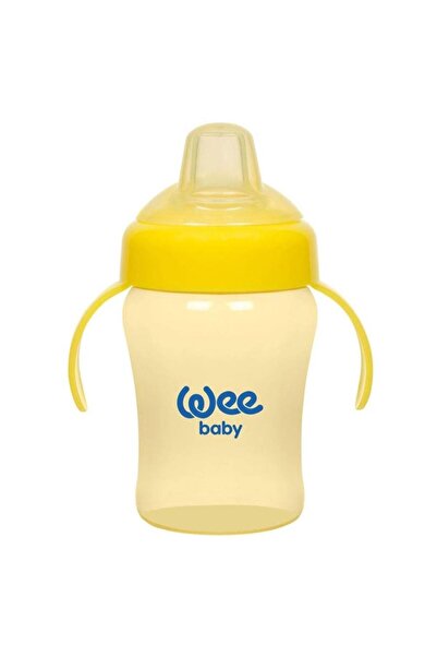 Wee Baby كوب ملون مقاوم للانسكاب بمقبض 240 مل أصفر
