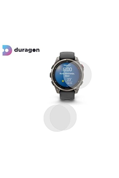 Duragon Set 3X Folie silicon Duragon, compatibila cu Garmin Fenix 8 Pro, 47 mm, protectie ecran, antisoc