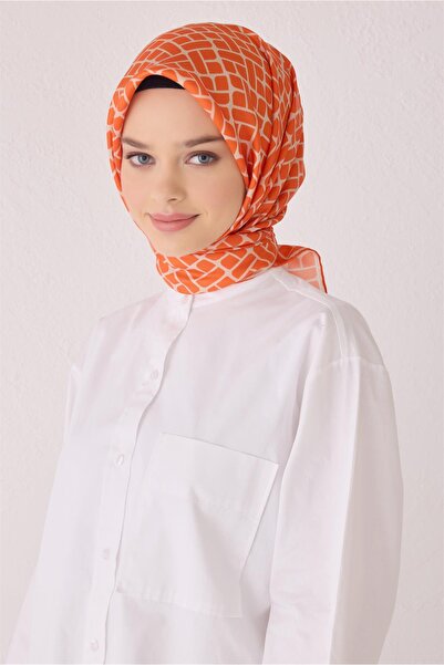 Belli Eșarfă de mătase Tivil 4062 - 32 Model mixt portocaliu