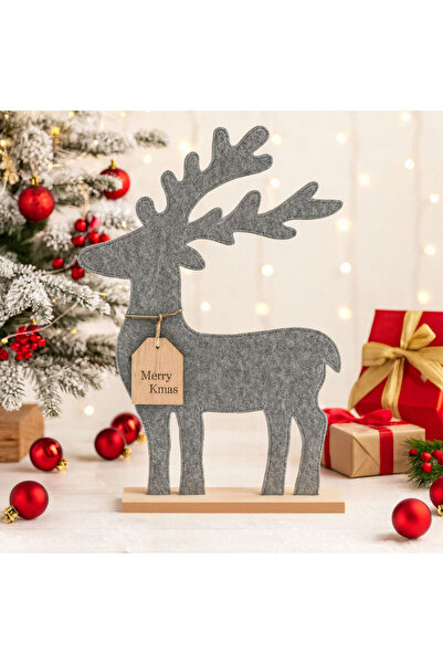 JML1 Decorațiune de Crăciun 60x35x10cm, model ren cu bază din lemn