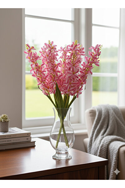 YASİMA 5 Branches of Dark Pink Hyacinth Home Decoration