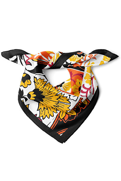nehir eşarp Patchwork Çiçek Desen Fular Bandana 50x50 Cm
