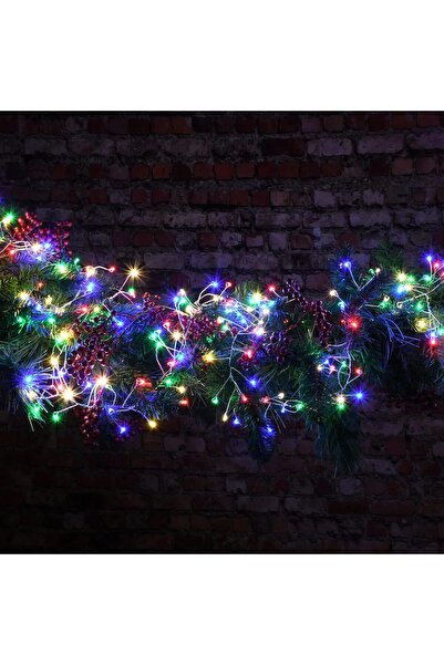 FYNDO 40 LED Silver Wire Fairy Lights Multi Color, 195cm Battery Operated String Lights