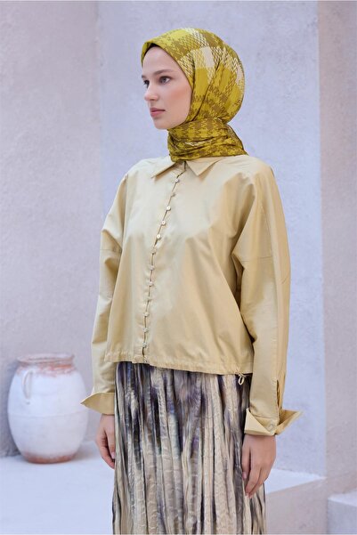 Belli Eșarfă galbenă NOVA cu model cu picături de gheață 1000