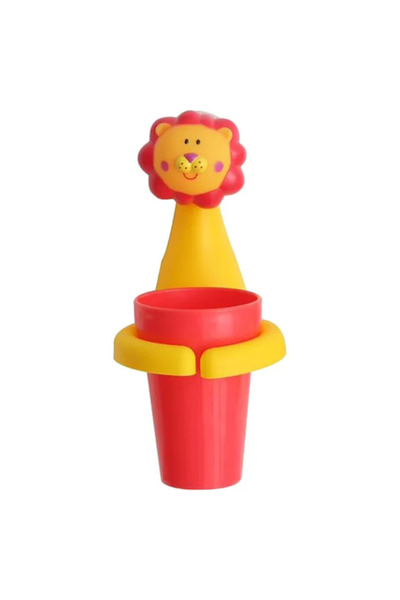 LITTLE ANGEL فرشاة أسنان وحامل أكواب للأطفال بتصميم حيواني - أسد