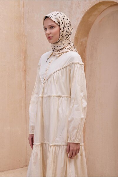Belli Twill İpek Eşarp - 4126-32 Bej