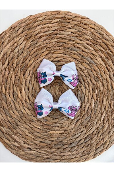 Kirpi toka مشبك شعر مزدوج للنساء/الفتيات بنمط ستيتش الأبيض