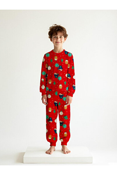 Elmas Boy's New Year's Themed Pajama Set Elm-3103