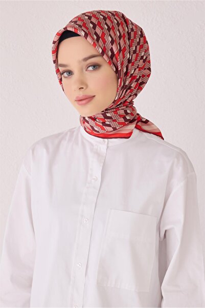 Belli وشاح حريري بنمط هندسي 4052D (تويل)-31