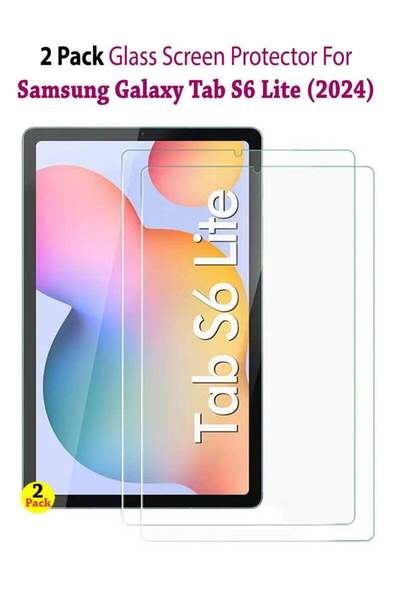 Generic عبوة من قطعتين من واقي الشاشة الزجاجي المقوى لجهاز سامسونج جالاكسي تاب إس 6 لايت 2024