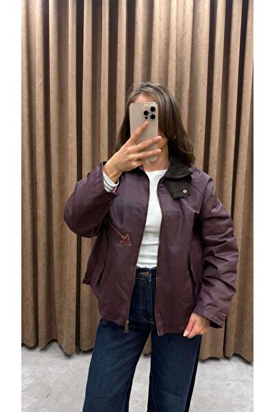 Maysa MÜRDÜM FERMUAR DETAYLI DERİ CEKET