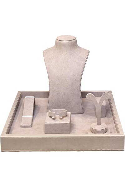 Lamsit Ibdaa Acrylic Jewellery Box with Leather Base & Necklace Display Stand...