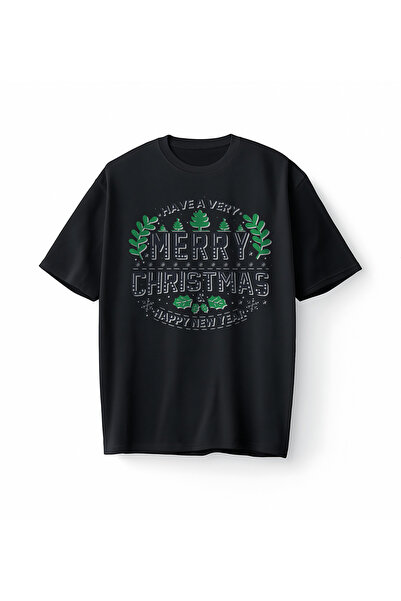 Bumeta Tricou unisex verde supradimensionat pentru Crăciun fericit tricou