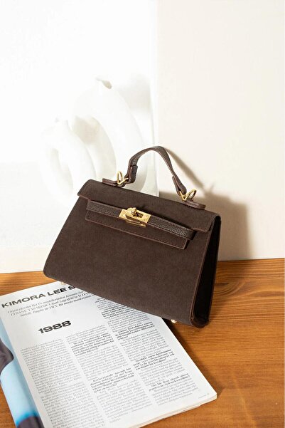 La Perla Boutique حقيبة يد وكتف نسائية من جلد الغزال