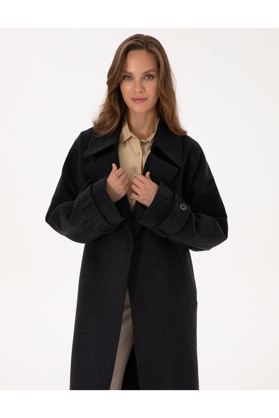 Pierre Cardin Antrasit Kaşe Kaban 50316845-VR006