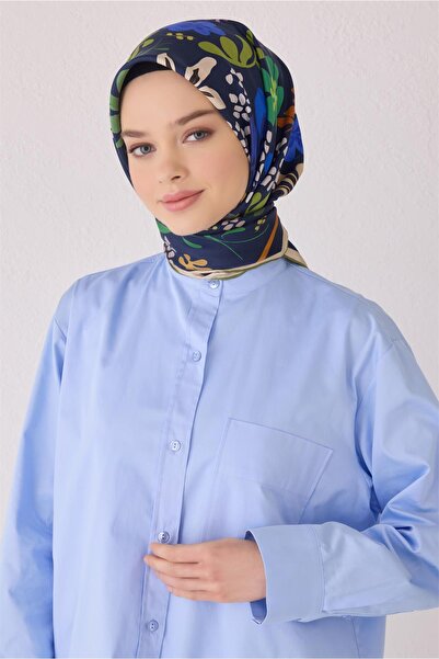 Belli Flower Pattern Silk Scarf 4043D (Twi̇ll)-31