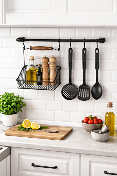 DEFNE AVM Siyah retro sepet ve askılık