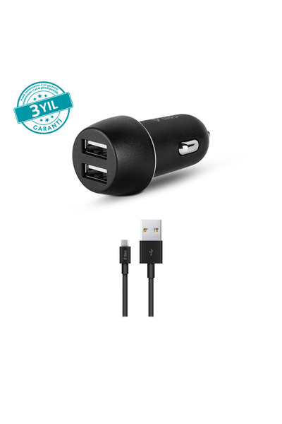 Ttec SmartCharger Duo 3.1A Araç Şarj Aleti Çift USB + Micro USB Kablo 2CKS21MS