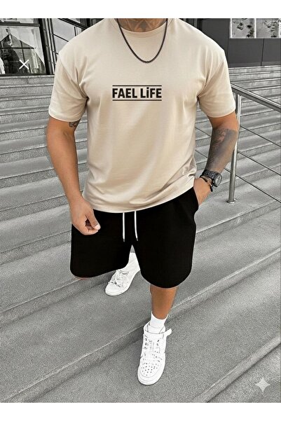 FAEL LİFE SET CU IMPRIMEU PENTRU FETE/BAIEȚI: TRICOU ȘI PANTALONI SCURȚI