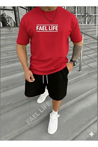 FAEL LİFE SET CU IMPRIMEU PENTRU FETE/BAIEȚI: TRICOU ȘI PANTALONI SCURȚI