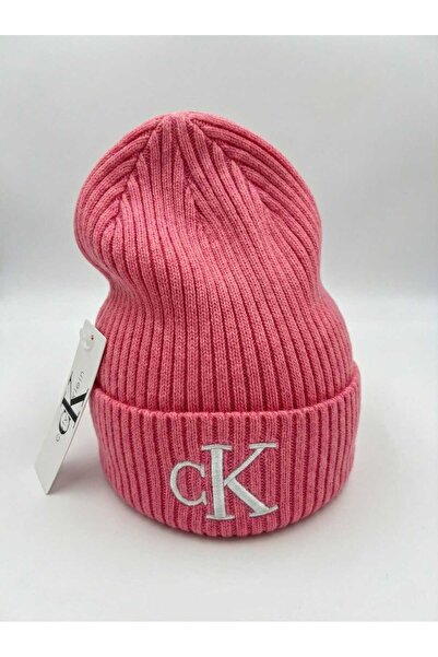 Calvin Klein Striped wool blend hat, Unisex, One Size, Pink