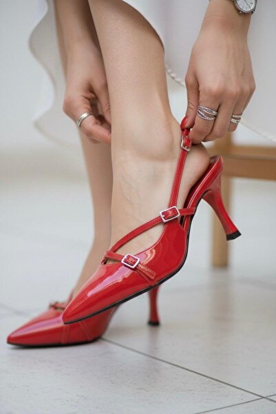 NOVELLAM SHOES Women's Esteeenn Red Patent Leather Classic Heeled Shoes