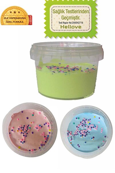 AVMmarketim 3 lü Slime Köpüklü Ele Yapışmayan Slime 3 Lü Pofuduk Slaym Oyun H...