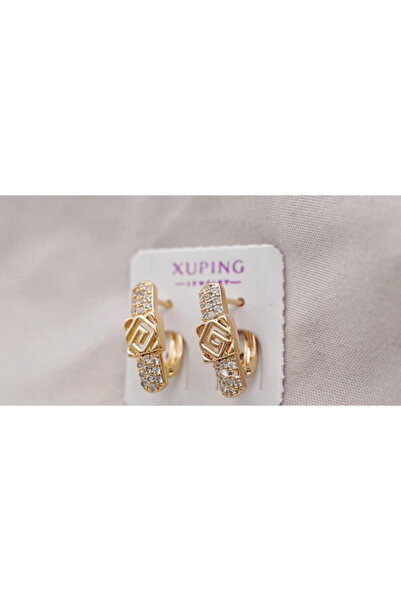 XUPING JEWELRY Gold Plated Earrings with Zirconia Stones