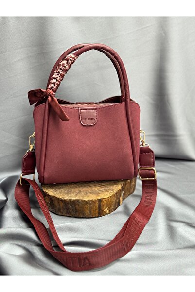 BENAHOLL Women's Bag Fayenne Casual Scarf Box Leather Handbag-Ta0010 Claret Red