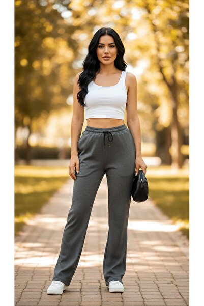 Miyalon Pantaloni de sport cu dungi din material elastic în talie Pantaloni l...