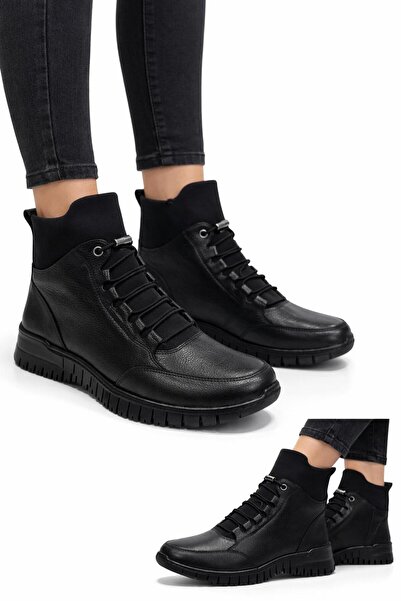 BAYRAMOĞLU KUNDURA Cizme de damă din piele naturală, cu fermoar, cu detaliu d...