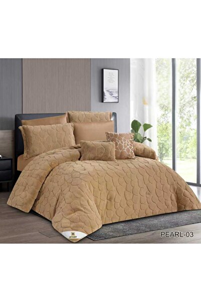 Levore Pearl Double Bedspread with Rabbit Fur for a Warm Winter, 240 x 260