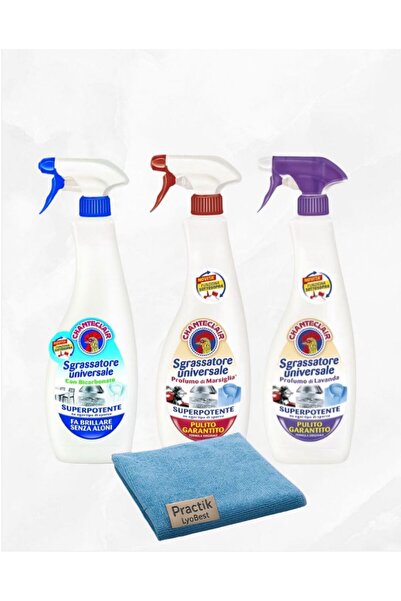 chante clair Cleaning PACKAGE 3x Universal Detergent 600 ml and Microfiber Cloth