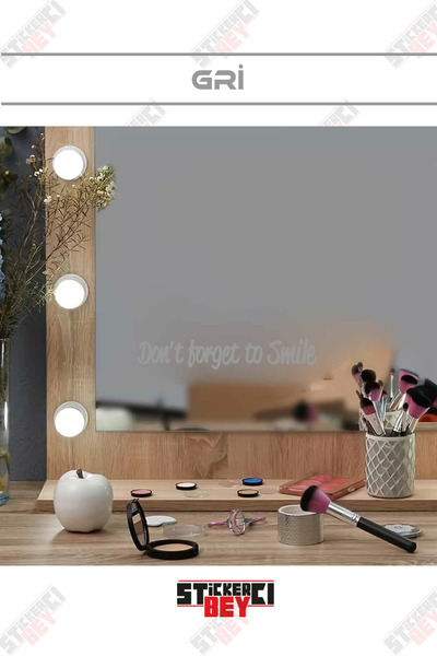 STİCKERCI BEY Dont Forget to Smile Mirror Glass Motivation and Good Morning S...