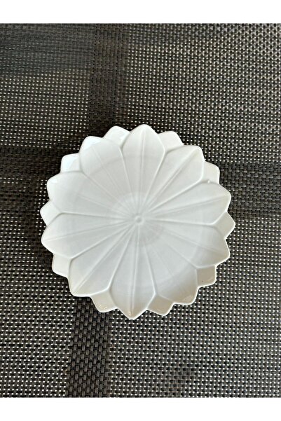 ALBETTO Papatya Porselen Pasta Tabak 20,5cm Beyaz 1 Adet