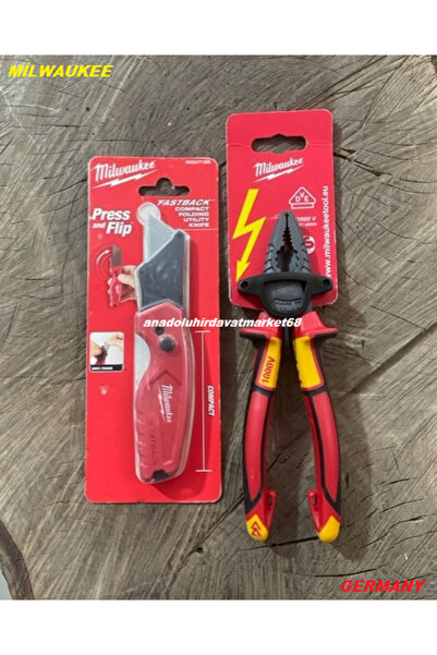 Milwaukee PRO SET 160MM PENSE COBALT ÇELİK 1000V KATLANIR MAKET BIÇAGI 2Lİ