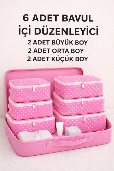 Spartek home textile 6 частин РОЗОВИЙ - Набір для організації валізи Без візе...