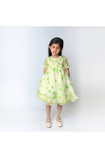 Mamnon فستان تفاحي مطرز بكلفة