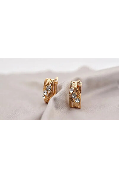 XUPING JEWELRY 18k Gold Plated Earrings with Zirconia Crystals