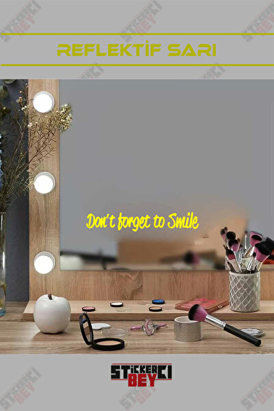 STİCKERCI BEY Dont Forget to Smile Mirror Glass Motivation and Good Morning S...