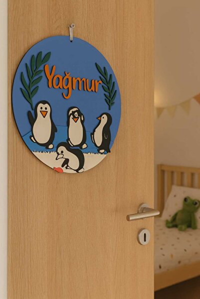 M.ART DEKORASYON Penguin-Themed Newborn, Baby Door Decoration and Wall Board