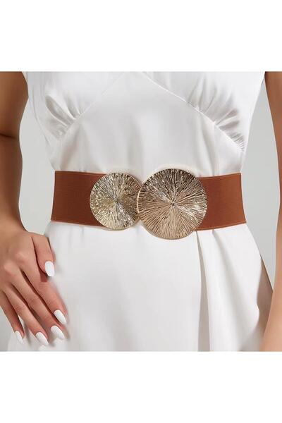 Desre Moda Cureaua elastica cu catarama aurie Curea pentru rochie Curea pentr...